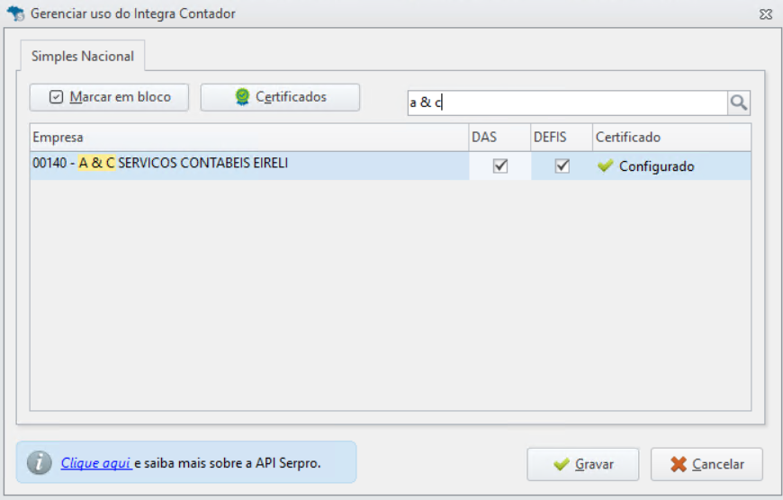 Configuração do certificado, DAS e DEFIS no Integra Contador